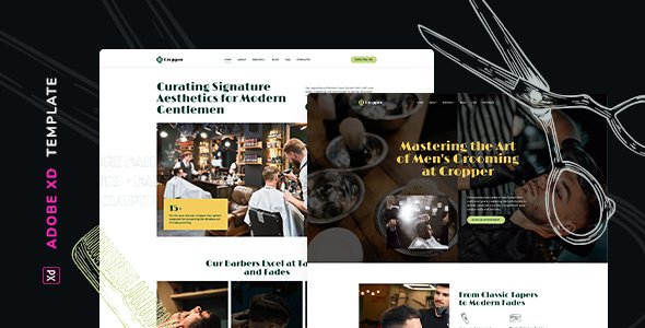 Cropper  Barbershop Template for Adobe XD TFx