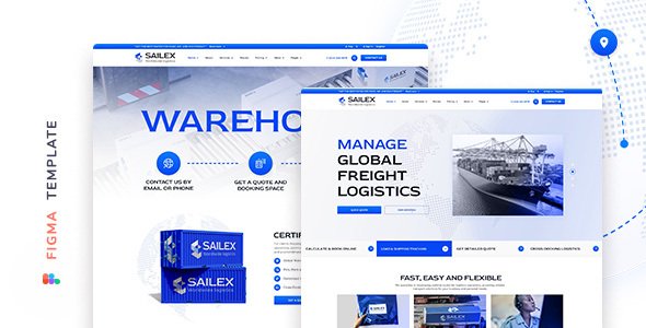 Sailex  Worldwide Logistics Company Template for Figma TFx
