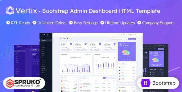 Vertix - Bootstrap Admin HTML Template Dashboard TFx