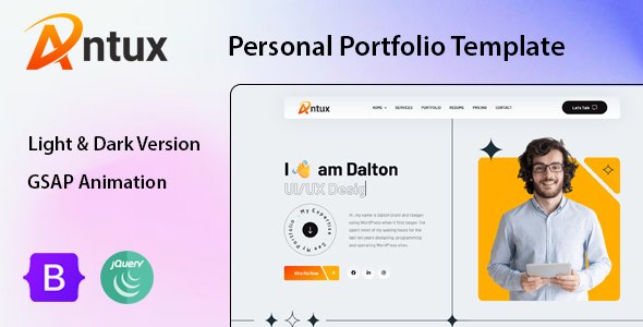 Antux - Personal Portfolio HTML Template TFx
