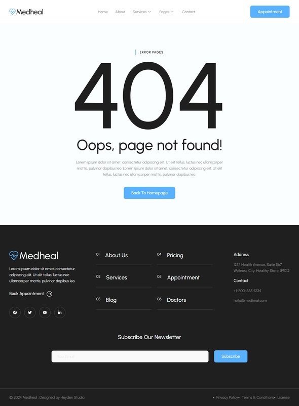 Medheal - Hospital amp Medical Clinic Elementor Template Kit TFx