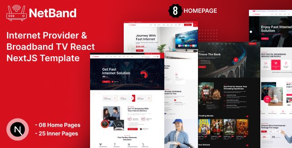 NetBand - Internet Provider and Broadband TV React NextJS Template TFx