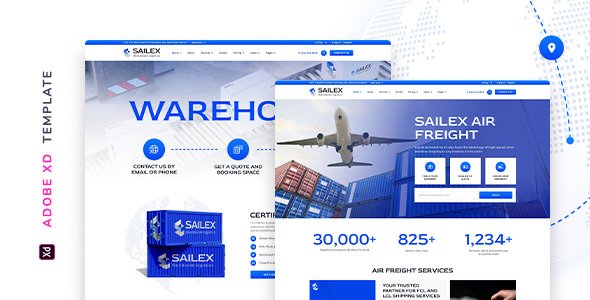 Sailex  Worldwide Logistics Company Template for Adobe XD TFx