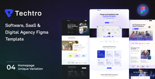 Techtro - Software and Digital Agency Figma Template TFx