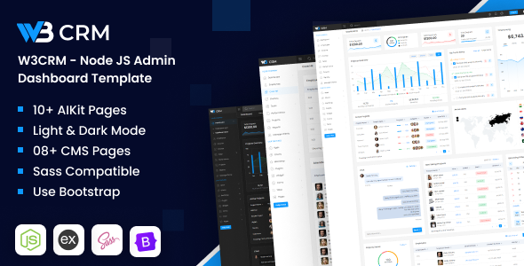 W3CRM - Node JS Bootstrap Admin Dashboard Template TFx