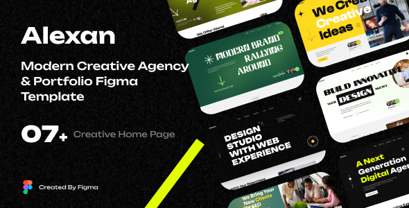 Alexan - Modern Creative Agency amp Portfolio Figma template TFx
