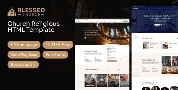 Blessed - HTML Template for Church TFx SiteTemplates