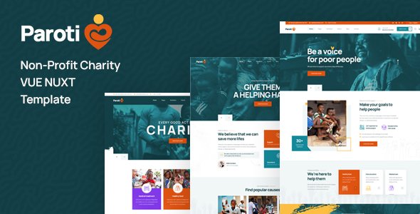Paroti - Nonprofit Charity Vue Nuxt Template TFx