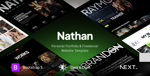 Personal Resume CV Portfolio Website React NextJS Template - Nathan TFx