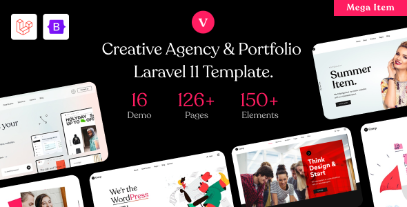 vCamp - Creative Agency amp Portfolio Laravel Template TFx
