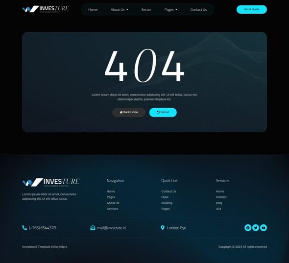 Investure - Venture Capital amp Investment Elementor Template Kit TFx