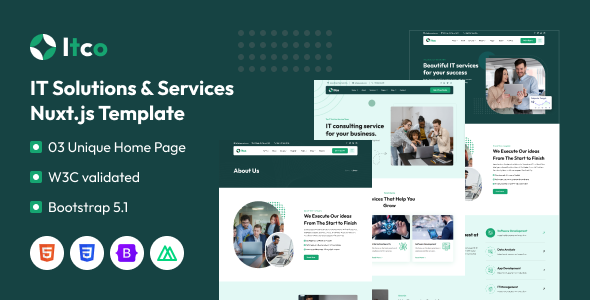 Itco  IT Solutions amp Services Nuxtjs Template TFx