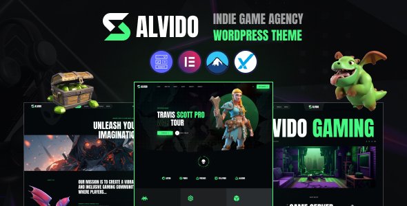 Alvido - Indie Game Agency WordPress Theme TFx
