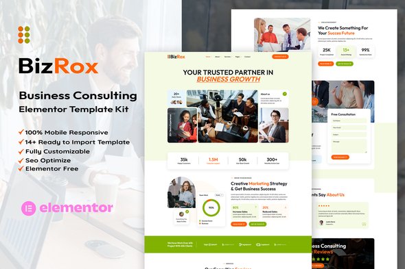 BizRox - Business Consulting Elementor Template Kit TFx
