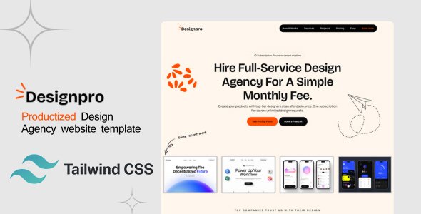 Designpro - Tailwind CSS Productized Design Agency template TFx