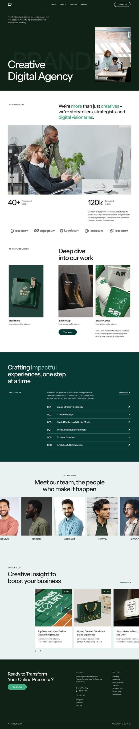Nextify - Creative Digital Agency amp Portfolio Elementor Template Kit TFx