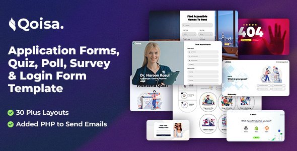 Qoisa - Application Forms Quiz Poll Survey amp Login Form Template TFx