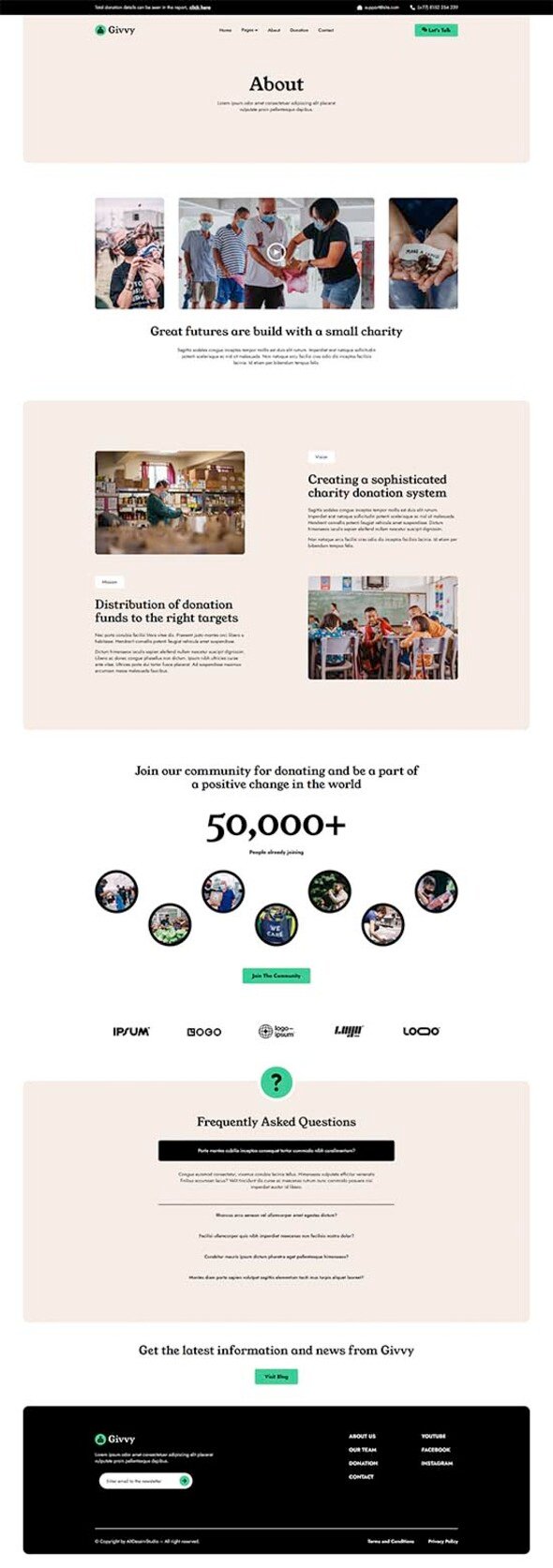 Givvy - Charity Donation Elementor Template Kit TFx