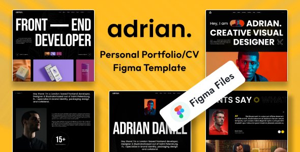 Adrian - Personal PortfolioCV Figma Template TFx
