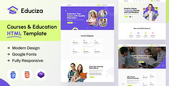 Educiza  Courses amp Education HTML Template TFx