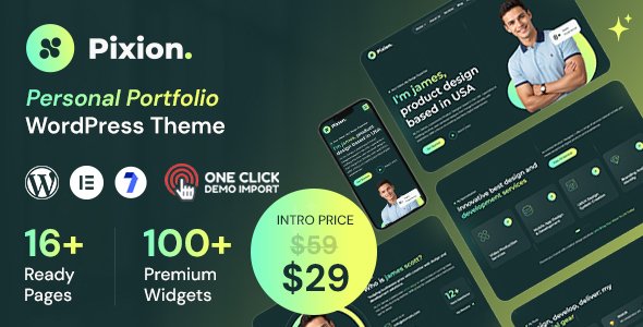 Pixion - Personal Portfolio WordPress Theme TFx