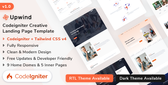 Upwind - Codeigniter Multipurpose Landing Template TFx