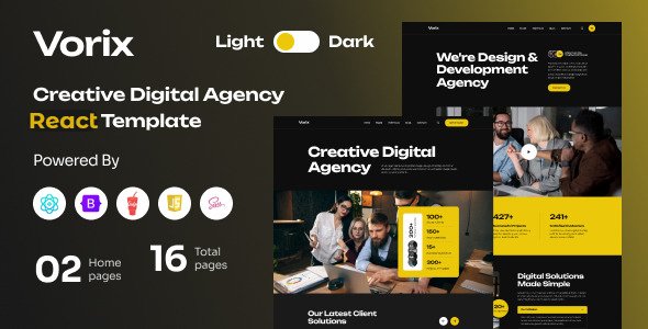 Vorix  Creative Digital Agency React Template TFx
